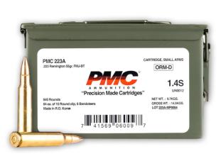 223 Rem - 55 Grain FMJ Boat Tail - Stipper Clips in Ammo Can - PMC - 840 Rounds