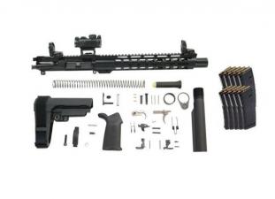 PSA 10.5" CARBINE LENGTH 5.56 1/7 12" SLANT M-LOK MOE EPT SBA3 PISTOL KIT W/ MBUS SET & ROMEO MSR + 10 PMAGS