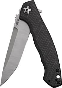 Zero Tolerance 0452CF; Pocket Knife with 4.1” Dual-Finished S35VN Steel Blade, Carbon Fiber Front and Titanium Back Handle Scales, KVT Ball-Bearing Opening, Frame Lock, Deep-Carry Pocketclip; 4.6 OZ.,Large